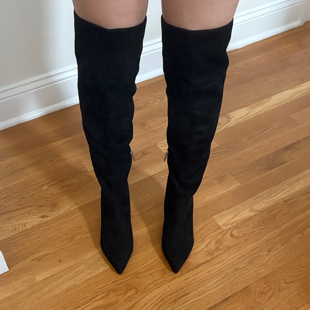 Marc Fisher Black Suede Over the Knee Boots
